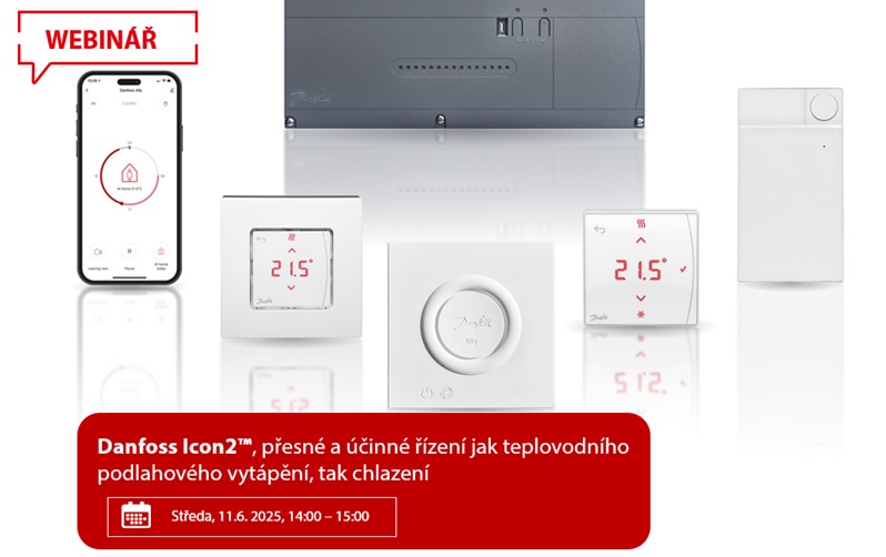 Danfoss Icon2™, presné a účinné riadenie ako teplovodného podlahového vykurovania, tak chladenia