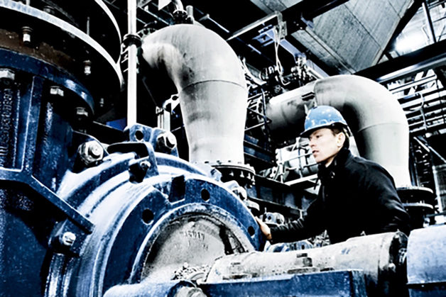 Man maintaining a motor