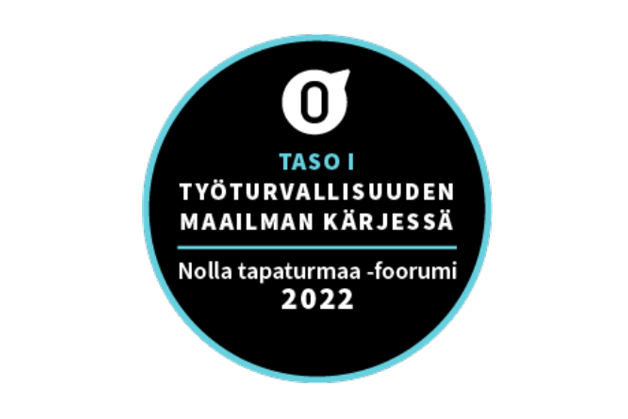 Nolla tapaturmaa -foorumi myöntää vuosittain työturvallisuuden tasoluokitukset jäsentyöpaikoilleen.