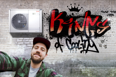 Graffiti Wand mit Danfoss Kühlgerät