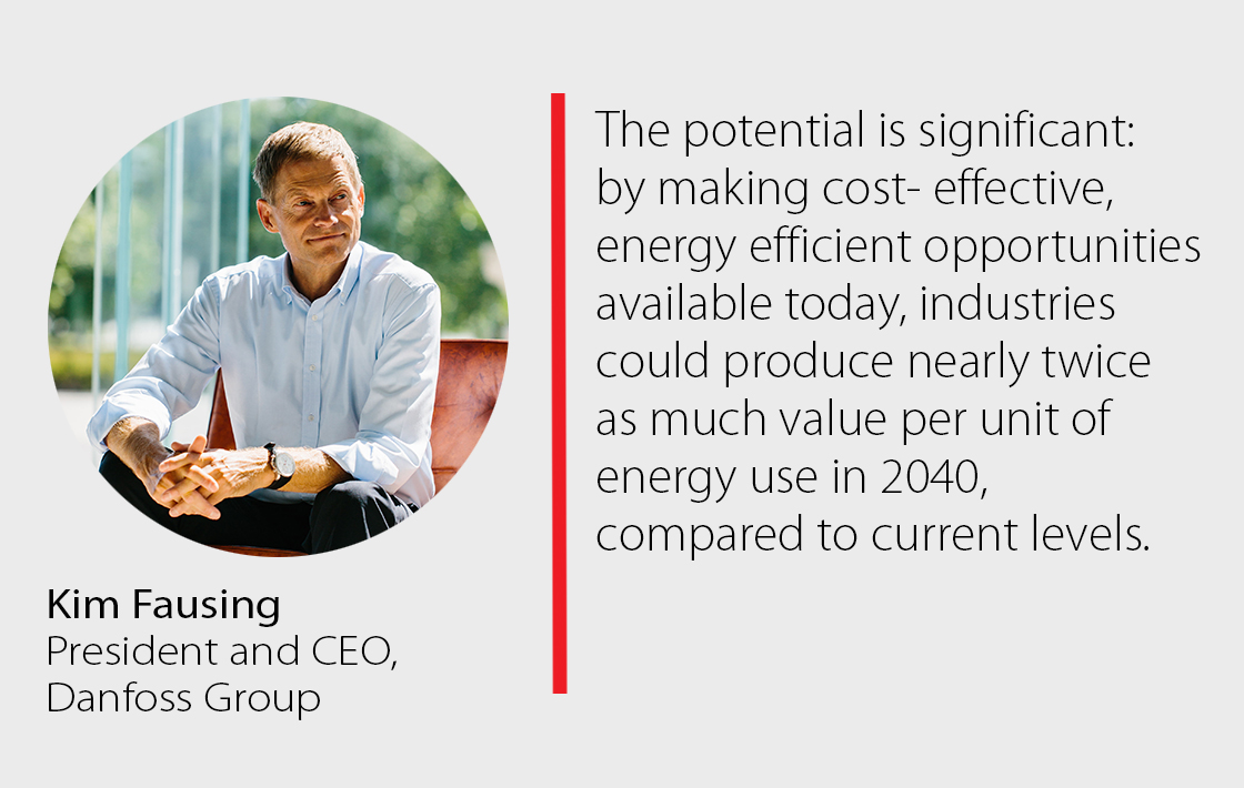 Quote of Kim Fausing, the opportunities of energy efficient solutions