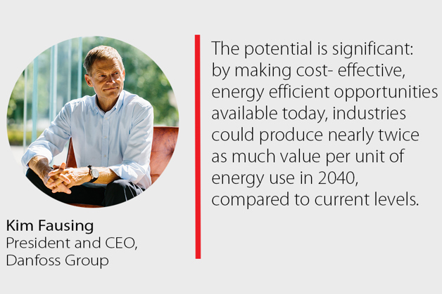 Quote of Kim Fausing, the opportunities of energy efficient solutions