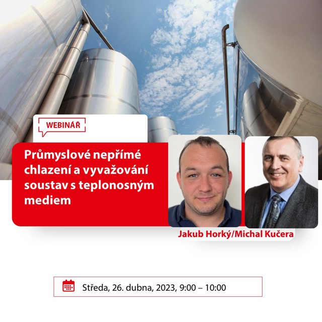 Průmyslové nepřímé chlazení a vyvažování soustav s teplonosným mediem