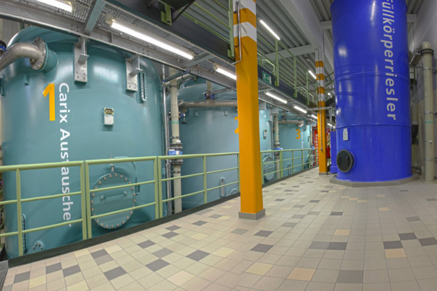 Cette opération est suivie d'un adoucissement par déminéralisation partielle avec le système Carix.