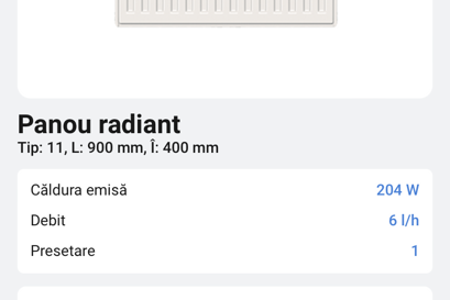 Installer App Radiator and floor heating presetting 