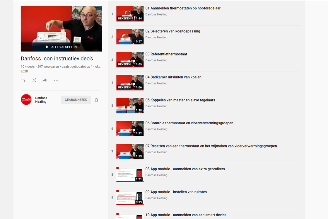 Instructievideo's Danfoss Icon