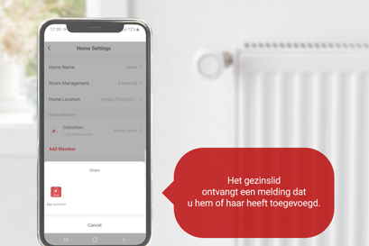 Danfoss Ally™ App - Een gezinslid toevoegen aan uw Ally™ App