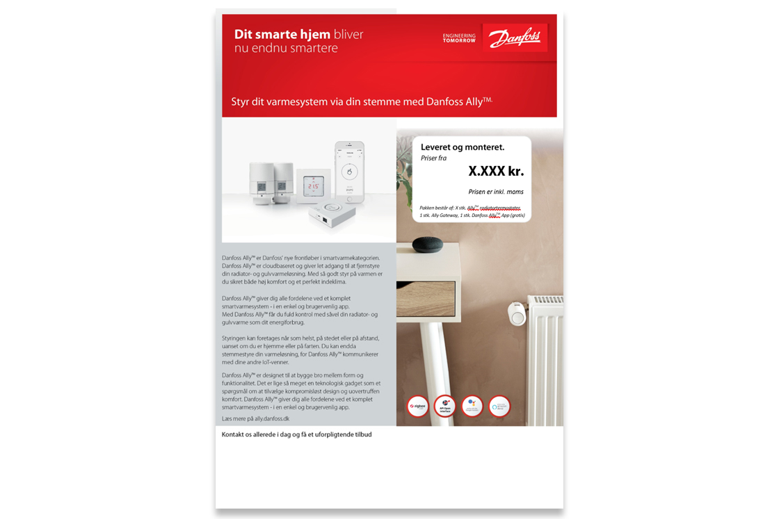 Pris selv ark Danfoss Ally