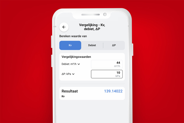 Installer App Debiet/druk calculator