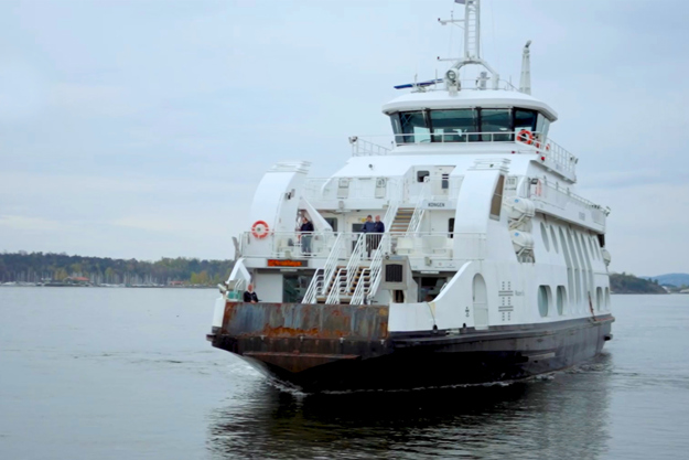 One of the Nesodd ferries from behind