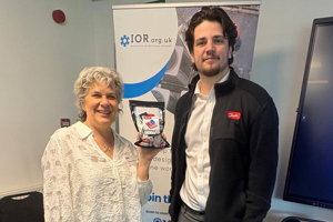 IOR chief executive Miriam Rodway with the new Danfoss-sponsored Lego kits and Danfoss sales manager Sam Baker