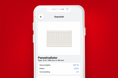 Installer App Radiator voorinstelling