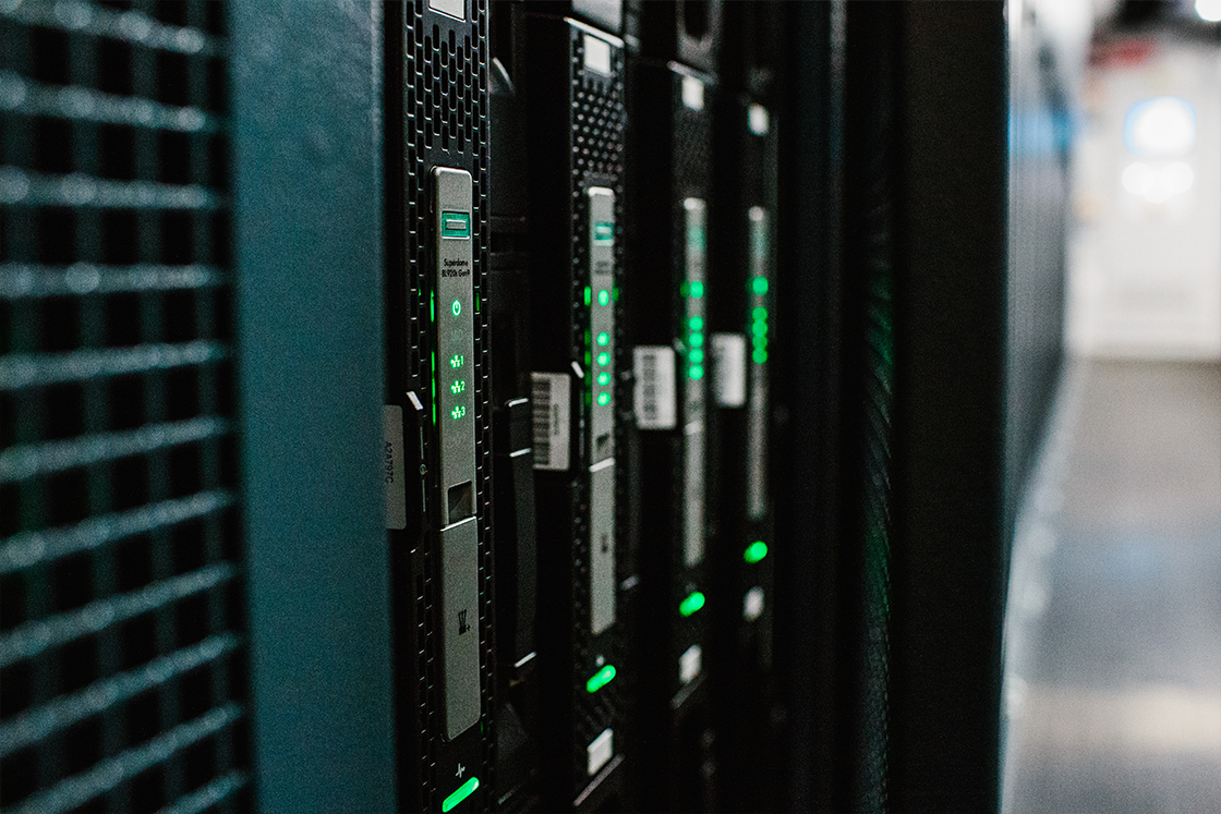 Data center, close up from a server room