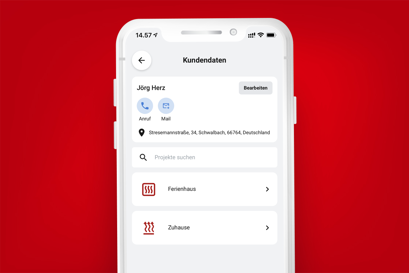 Danfoss-App für Installateure Meine Projekte