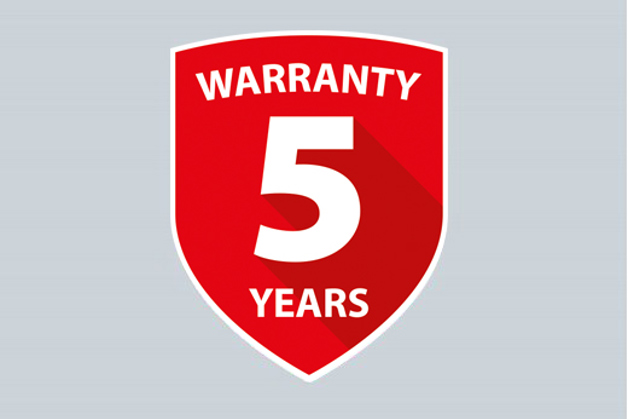 5 Year Warranty