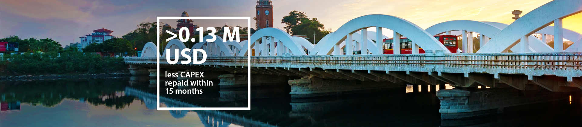 More than 0.13 million USD less CAPEX repaid within 15 months