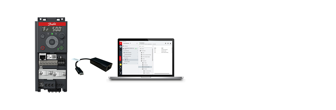 iC2-Micro cu USB-C și un laptop