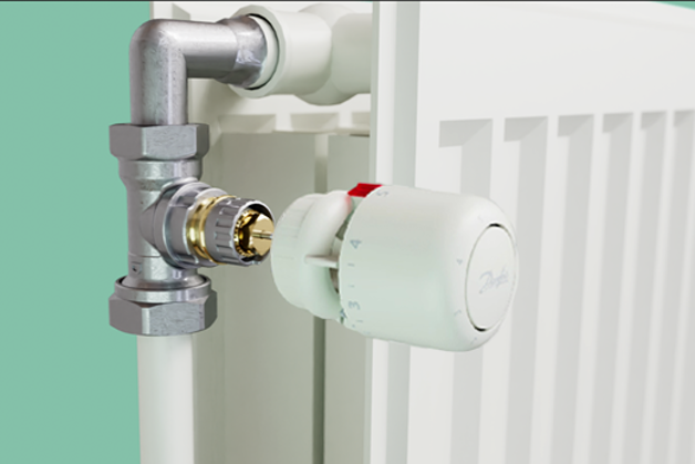 Click з'єднання в радіаторних терморегуляторах Danfoss