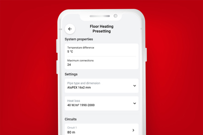 Застосунок Installer App Попереднє налаштування системи опалення