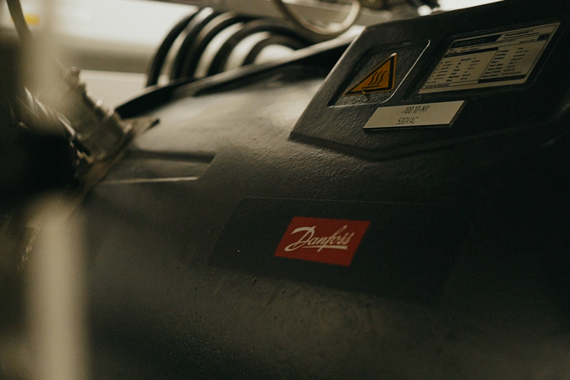 Danfoss logo in engine room