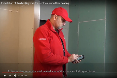 Installation d'une trame de chauffage au sol électrique Danfoss