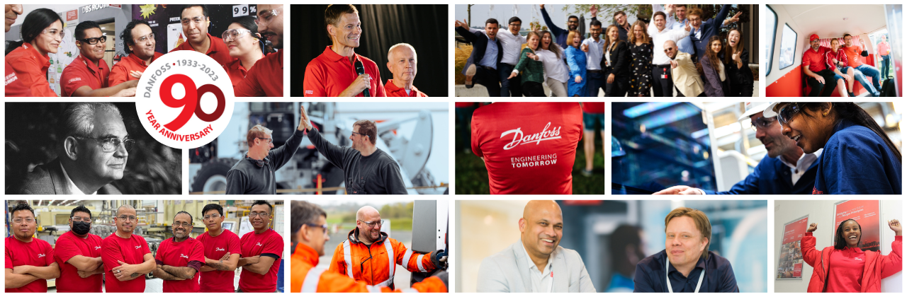 Imagem em mosaico do pessoal da Danfoss