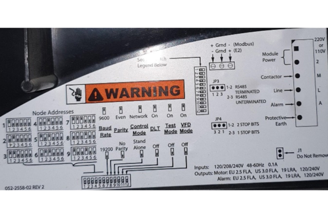 Débit en bauds MODBUS