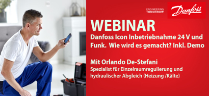 Servicemonteur installiert Danfoss Icon