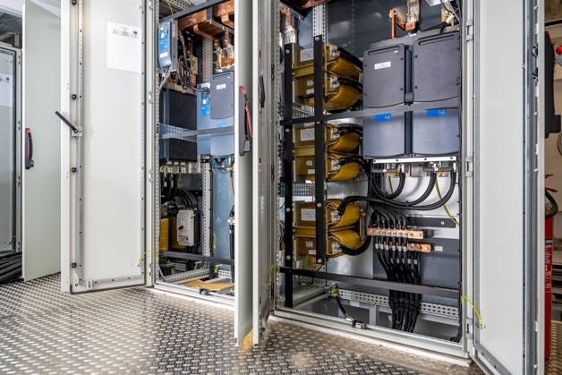 NZK machineroom with Danfoss drives installed