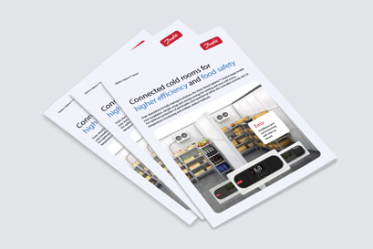 wizualizacja komory chłodniczej z produktami, optyma danfoss