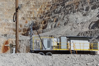 Arizona mine side view of trailer. Photo courtesy of Rockridge Controls.