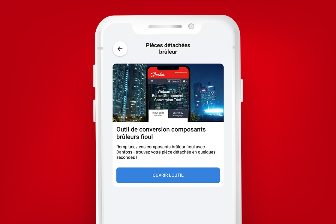 Installer App - Outil Pièces détachées brûleur
